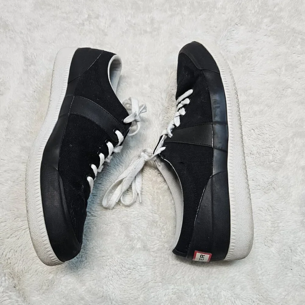 Hunter Black Canvas White Low Top Sneakers Men 12‎ Casual Classic Everyday Basic